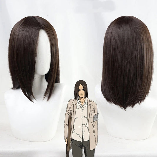 New The Final Season Attack on Titan Eren Jaeger Cosplay Wig Brown Heat Resistant Synthetic Hair Wigs