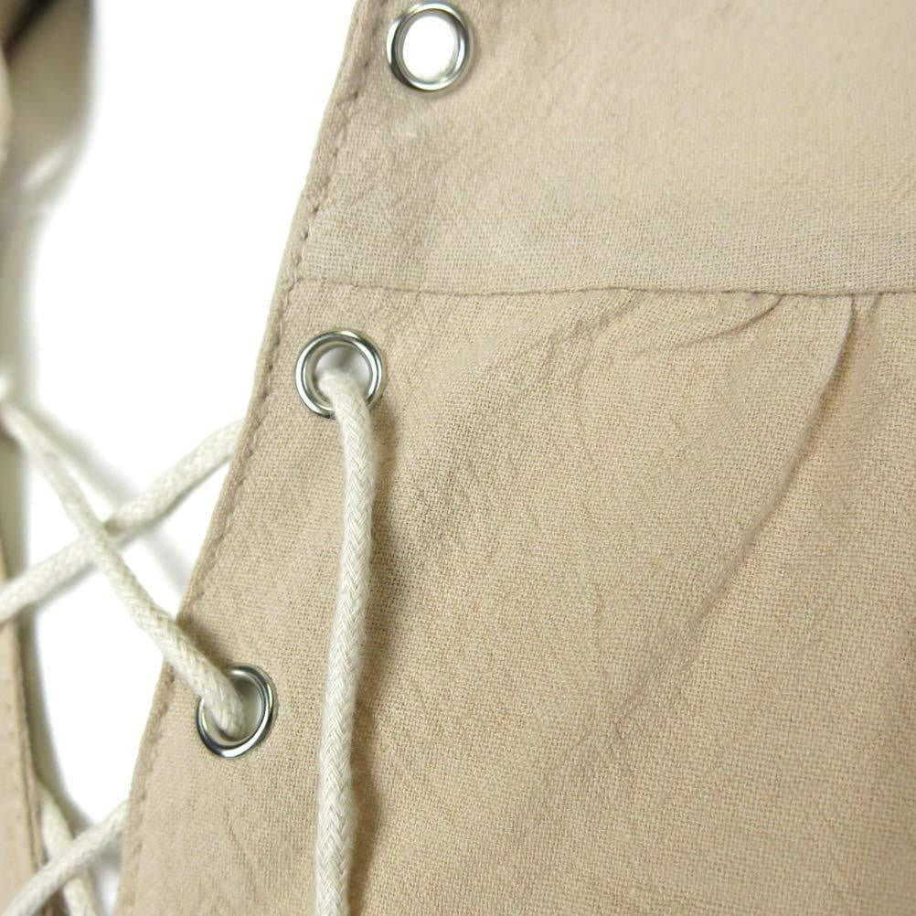 Men Medieval Shirts Drawstring Viking Vintage Sleeve Tunic Cosplay Tops Knight Costume Ruffle Pirate Gothic Neckline Male Shirts