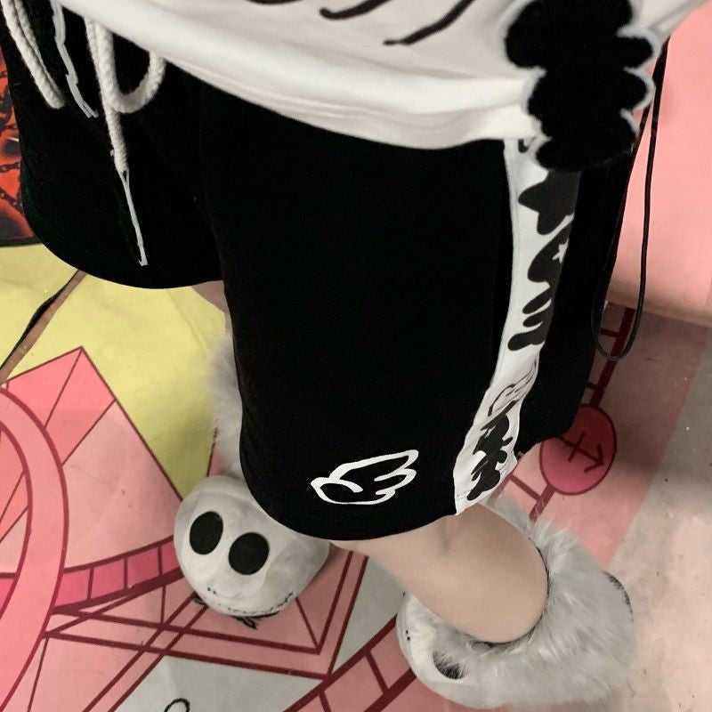 Shorts for Women's Kawaii Women Clothing Japanese Summer Short Pant Print Drawstring Casual Y2k Pantalones 2025 Fashion Bottoms