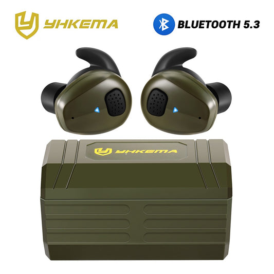 YHKEMA EB10 Electronic Shooting Ear Protection,TacticalNRR 27dB Bluetooth Noise Cancelling Sound Amplification Earmuffs Earbuds