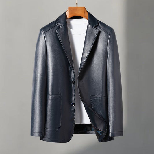 Casual leather suits, genuine leather jackets, men's leather jackets, sheepskin, slimming, large sizes for autumn and winter