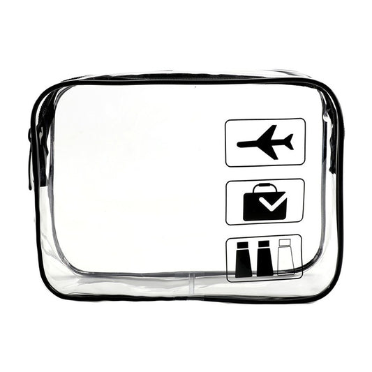 Large Capacity PVC Transparent Bag Portable Washing Bag Clear Tote Multi Pocket Handbag