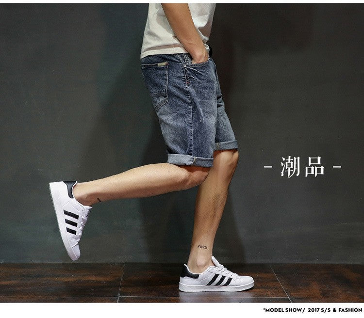 Men Gray Denim Shorts Jeans Pants Good Quality Men Cotton Knee Length Short Jeans New Summer Male Large Size Denim Shorts 42