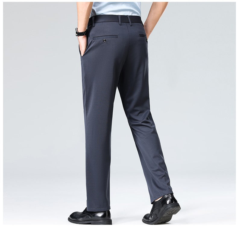 29-42 Men's Summer Thin Fashion Business Casual Suit Pants Long Pants Men's Elastic Straight Sleeve Formal Pants Plus Size