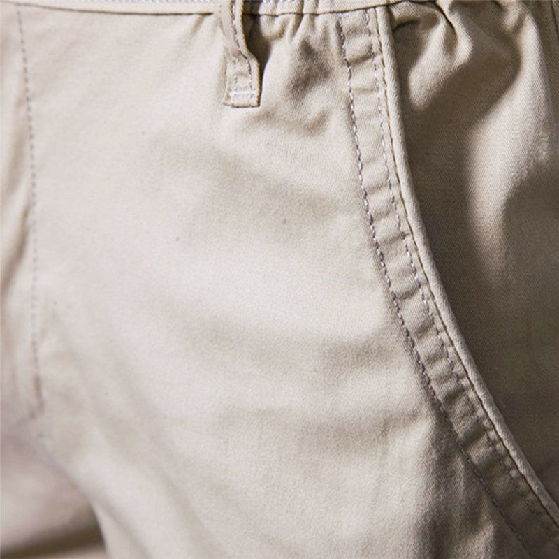 Men Summer Soild Cotton Shorts For Man Casual Business Shorts Elastic Waist Sport Beach Shorts Gym Running Shorts Male Clothing