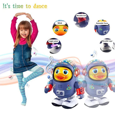 Baby Duck Toy Musical Interactive Toy Space Elements for Infants Babies Kids Gifts Electric with Lights and Sounds Dancing Robo