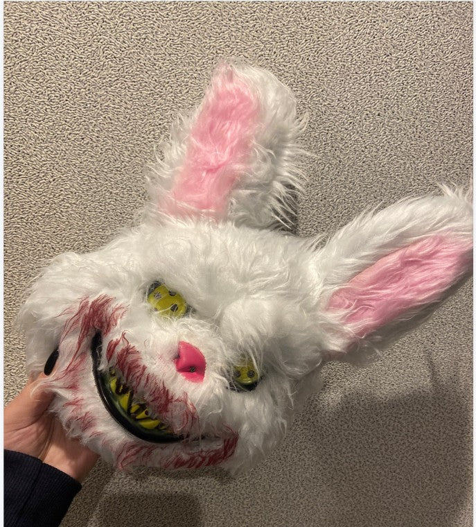 Novelty LED Bloody Furry Bunny Rabbit Bear Mask Realistic Scary Horror Killer Adult Masquerade Cosplay Costume Accessory