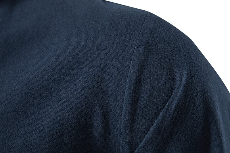 King Billion Men's Shirts Casual Men Cotton Linen Long Sleeve T-shirt Spring Autumn Vintage Shirt US Size Drawstring Neck