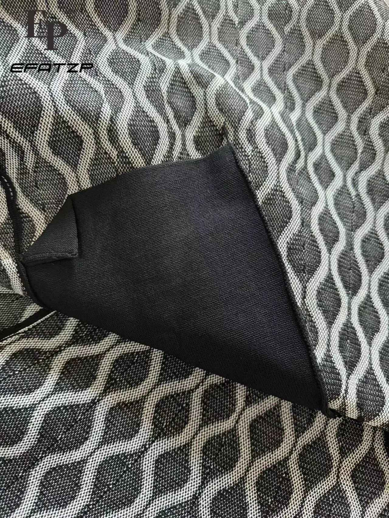 Women's Blue or Black Geometric Jacquard Sleeveless Dress Autumn New Sweet Ladie