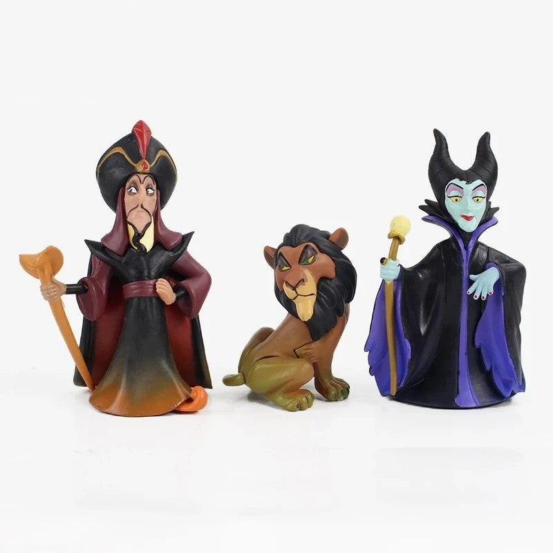 Disney Anime 5 Peças/Conjunto Rainha Vermelha Vilões Malévola Jafar Úrsula Brinquedos de Vinil para Crianças Presente de Natal