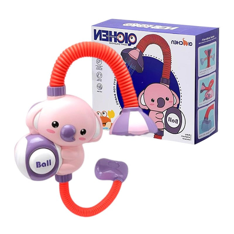 1Set Cartoon Cute Little Elephant Electric Shower, 360°Jet Water Wash Head, Baby Bath Sprayer, Bathroom Fun Water Play Toy