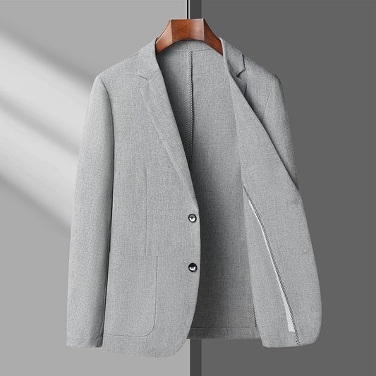 2024 Summer Ice Silk Blazers Elasticity Men's Thin Windbreak Classic Solid Color Casual Business Suit Jackets Office Social Coat