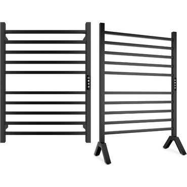 Poloma Wall Mounted & Freestanding Towel Warmer Rack for Bathrooms, Electric Heated Towel Rack Heater, Stainless Steel, Matt Bla