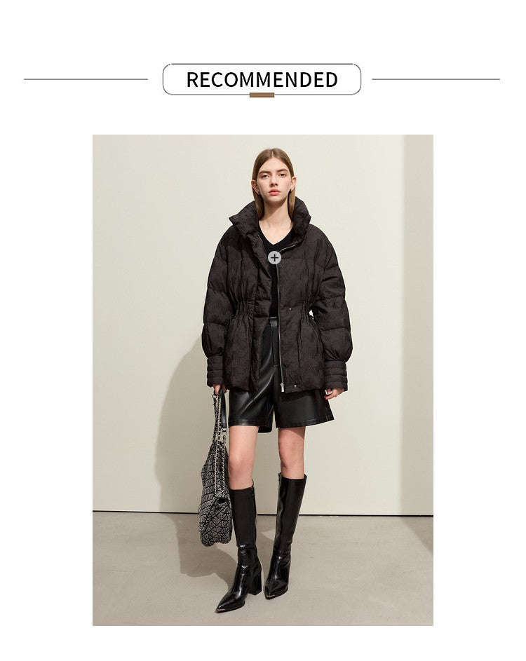 AMII Minimalist Duck Down Puffer Coat Women Winter 2025 Lightweight Stand Collar Lapel Warm Outerwear New Jackets 12344052