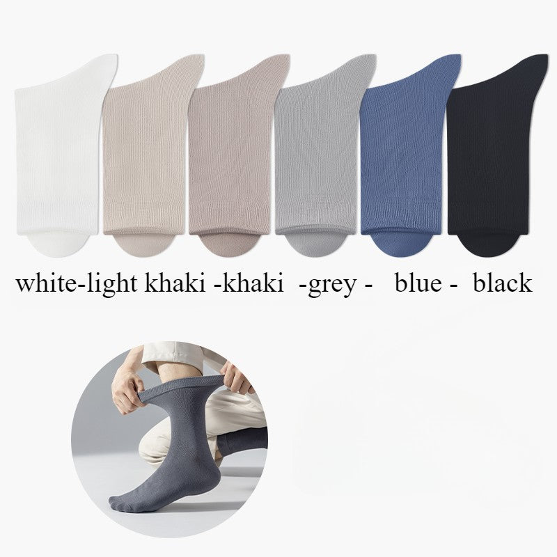 6 Pairs EUR44-50 Plus Size Men Socks High Quality Cotton Socks Breathable Mid Tube Sports Business Socks Black White