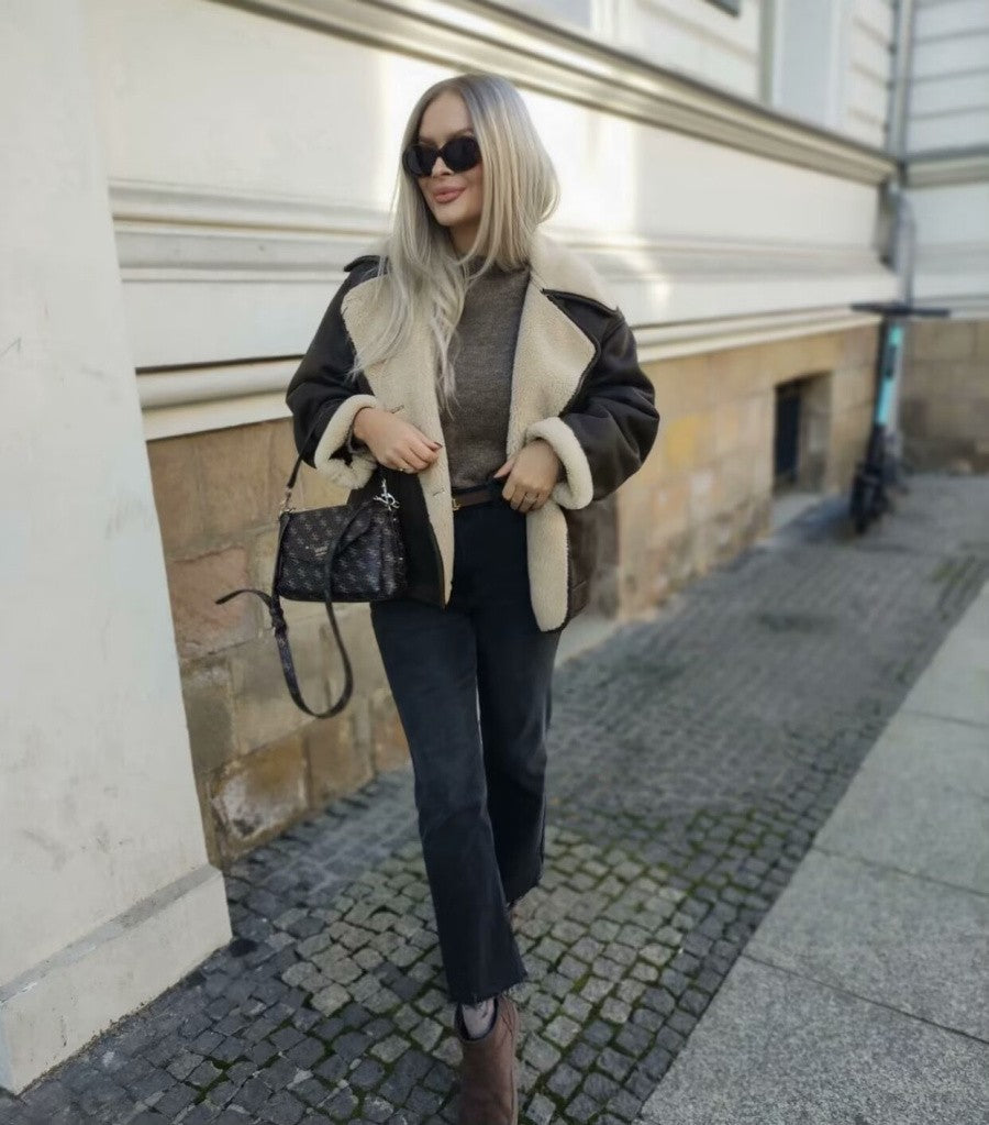 2024 Fall/Winter New Arrival Traf Women's ZW Series Double-Sided Collar Oversized Long-Sleeve Jacket Warm Coat 3548246