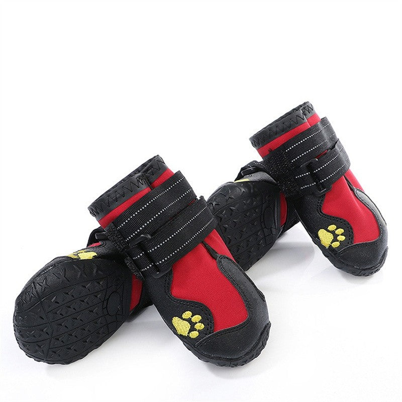 Botas Impermeáveis para Cães, Botas Quentes para Neve, 4 peças/conjunto, Sapatos para Cães com Refletores, Botinhas para Chuva, Meias Antiderrapantes, Calçados para Cães de Porte Médio e Grande