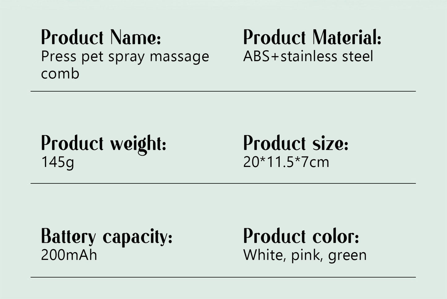 Pente a vapor para cães, escova de massagem para animais de estimação, carregamento USB, cabeça redonda segura, dentes macios, pente universal para remoção de pelos para cães e gatos