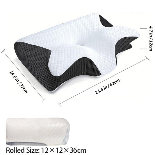 1pc Memory Foam Pillow 2 in 1 Ergonomic Contour Orthopedic Pillows for Sleeping?Cervical Orthopedic Pillow for Neck Pain