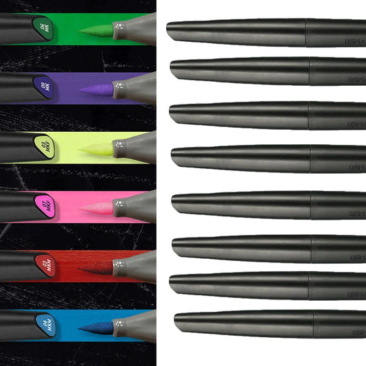 DSPIAE 5/8/12 Cores Caneta Pincel Ecológica Ponta Macia À Base de Água Cor Base Cor Metálica Cor Fluorescente