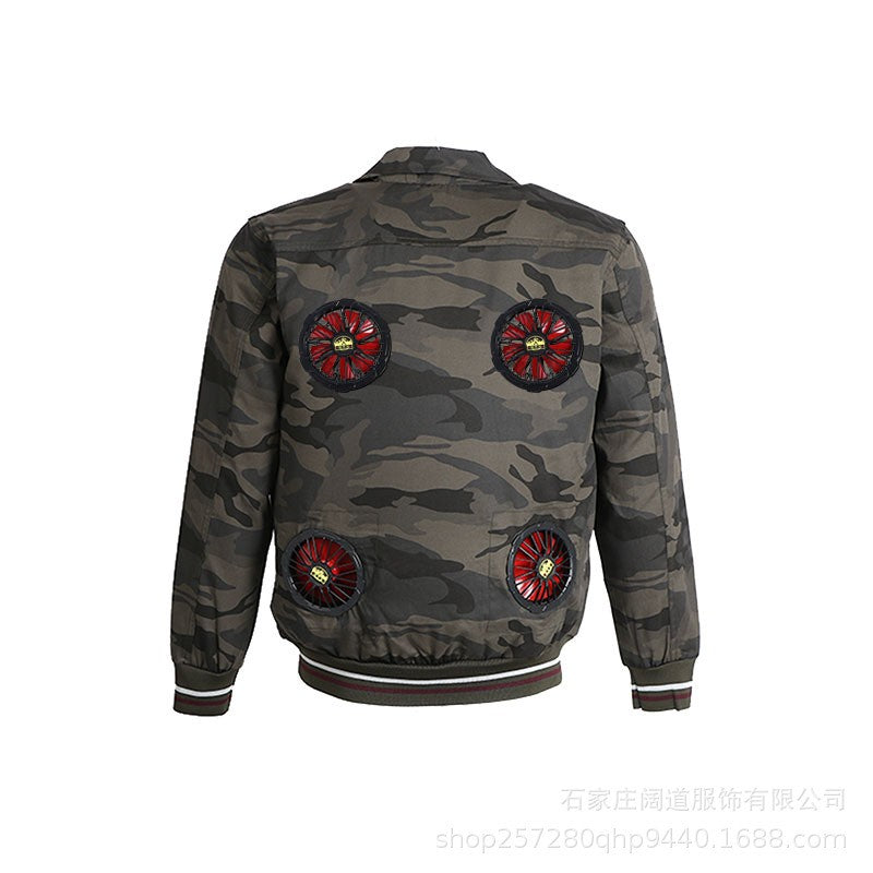 Summer Cooling with Fan Refrigeration Charging Air Conditioning Clothes Cotton Camouflage Clothing Construction Site Labo