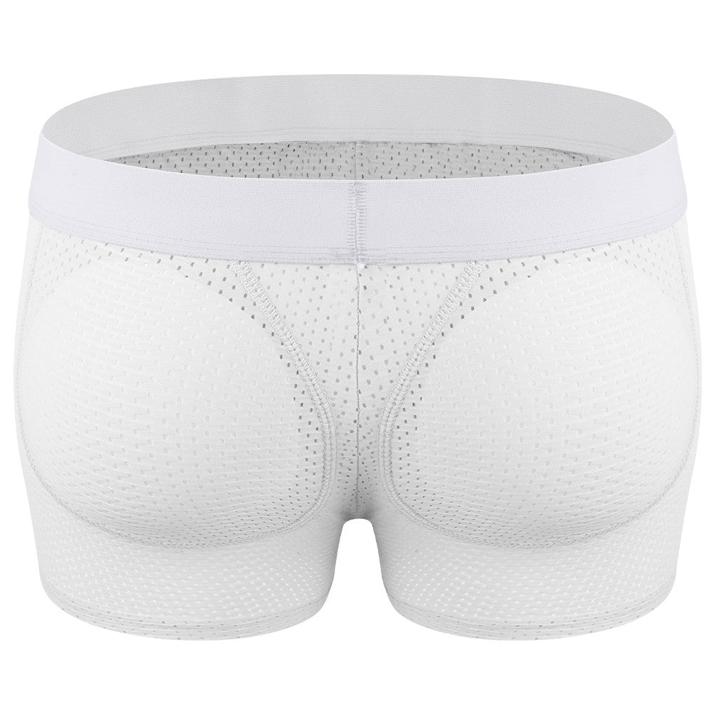 Men Hip Lift Body Shaper Sponge Fake Butt Padded Boxer Briefs Hollow out Breathable Slimming Underwear Body Shaping Enhancement
