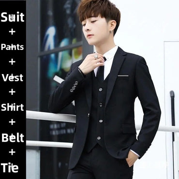 Men's Casual Wedding Suit Set New Groom Best Man Wedding Ceremony New Chinese Style Small Tailored Jacket Outfit