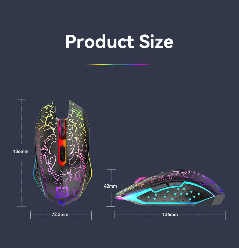 Mouse Bluetooth 5.2 RGB Sem Fio 2.4G Mouse Gamer Dual-Mode 6 Botões Silencioso Para MacBook Tablet Laptops Computador