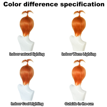 Synthetic Short Straight Sky-high braid Orange Cosplay Wig for Halloween Carnival Comic Exhibition
