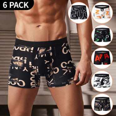 4/5/6/10 Piece Pack Men's Fashion Printed Pants with Various Combinations Plus Size Sports Comfortable Adolescent Boxer Pants