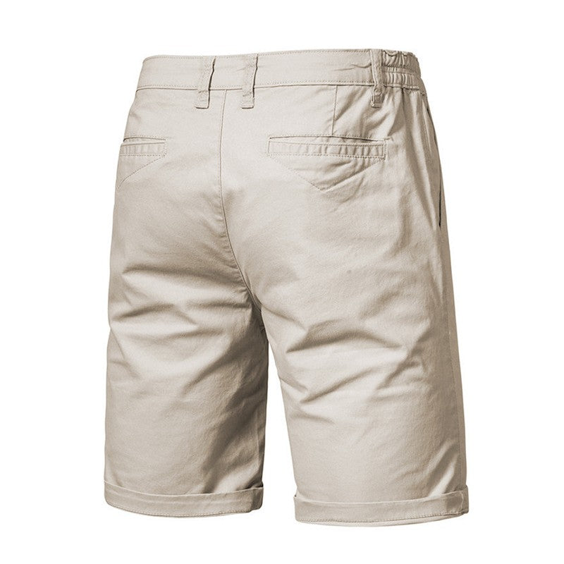 Men Summer Soild Cotton Shorts For Man Casual Business Shorts Elastic Waist Sport Beach Shorts Gym Running Shorts Male Clothing