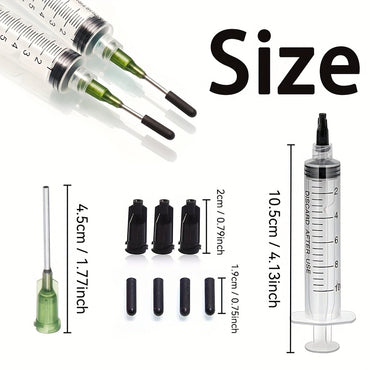 Conjunto de 20 Agulhas Dosadoras - Seringa Multiuso, Material Durável, Com Tubo de Agulha, Agulha, Silicone
