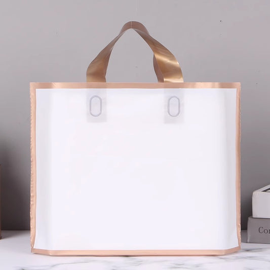 50 Sacolas Personalizadas com Logo Borda Dourada Sacolas Coloridas para Lembrancinhas Embalagem de Roupas Sacolas de Compras com Logo Impresso