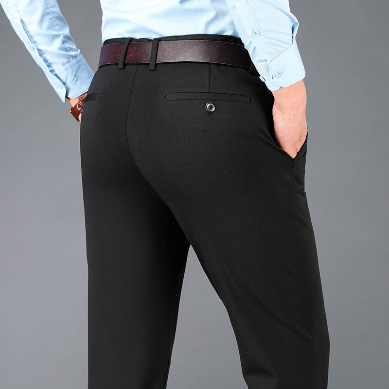 Men's Business Casual Pants Spring Summer Elastic Trousers Office Suit Pants Quick Dry Formal Pants Breathable Comfortable