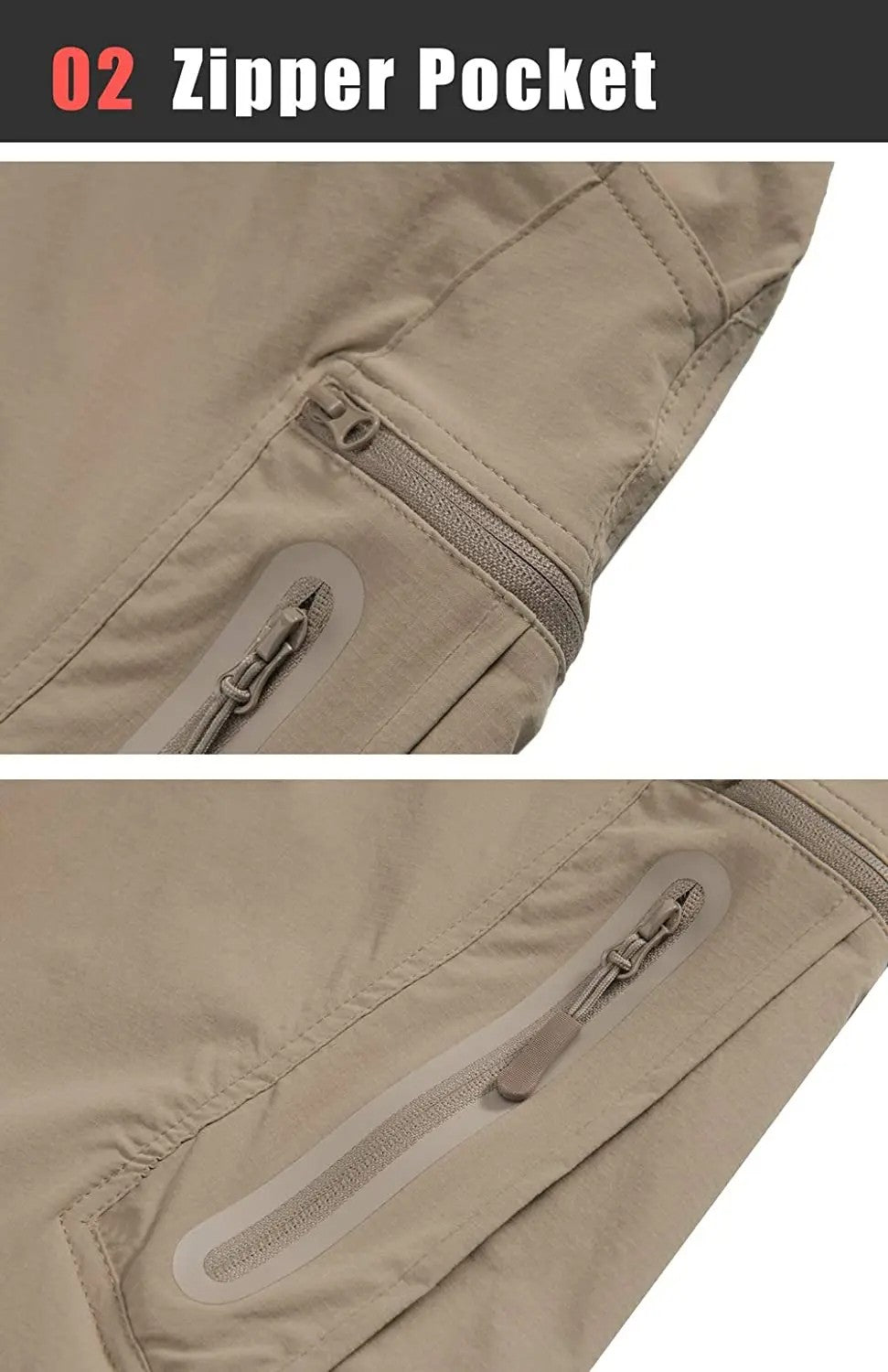 TACVASEN Men's Summer Lightweight Trousers Fishing Pants Outdoor Hiking Nylon Quick Dry Pockets Cargo Pants Casual Work Trousers