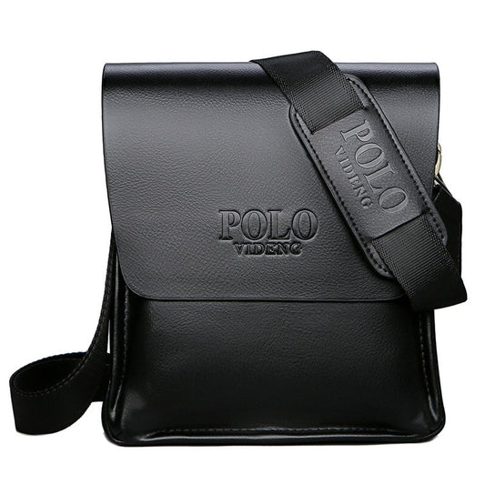 Men's POLO Crossbody Bag Casual Business Style Vertical Shoulder Bag High-quality Leather Trendy Men's Bag Daily Commuting