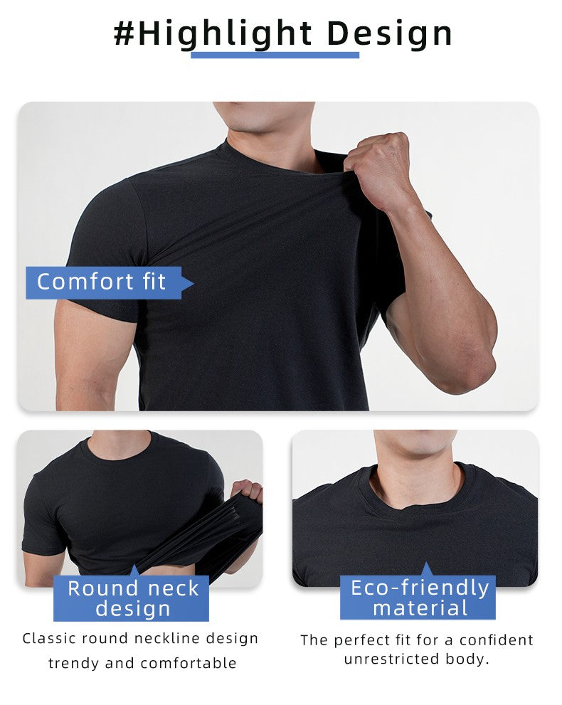 1pc Mens T Shirt Short Sleeve Cotton Plain Tops Tees Fitness Muscle Joggers Bodybuilding Tshirt Male Gym Clothes Slim Fit Shirt