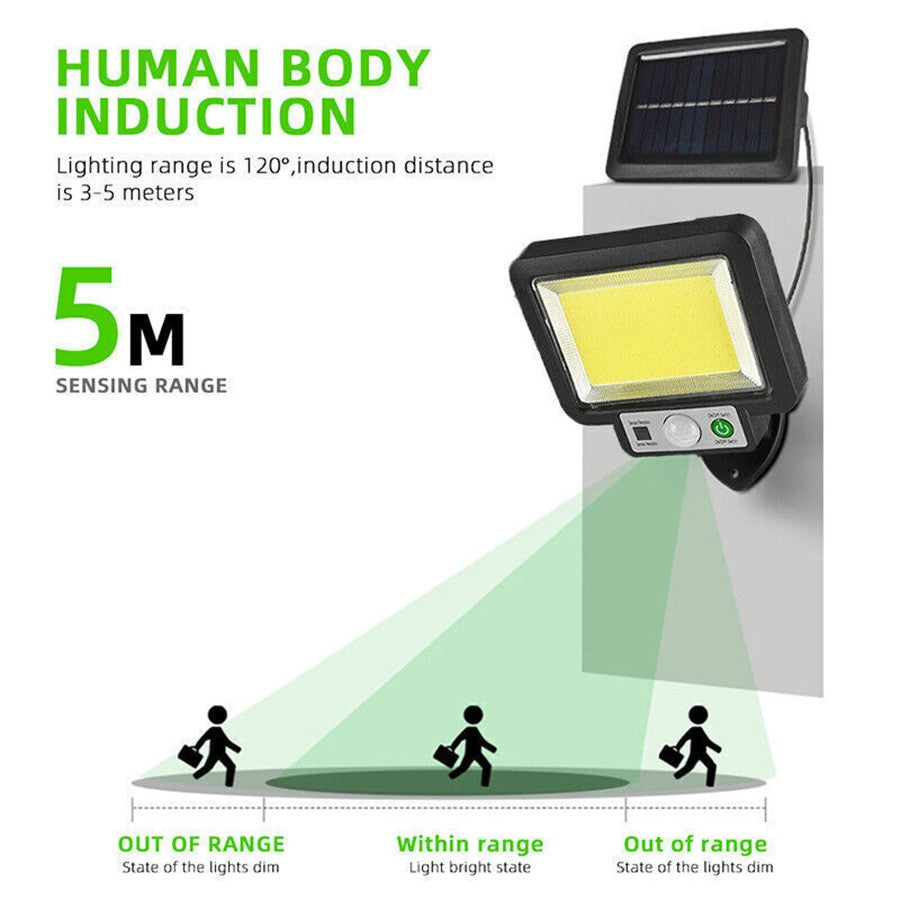 117 COB Solar Wall Lamp Motion Sensor Led Solar Lights 3 Modes with Remote Control Outdoor Waterproof Lamp for Garden Yard Decor