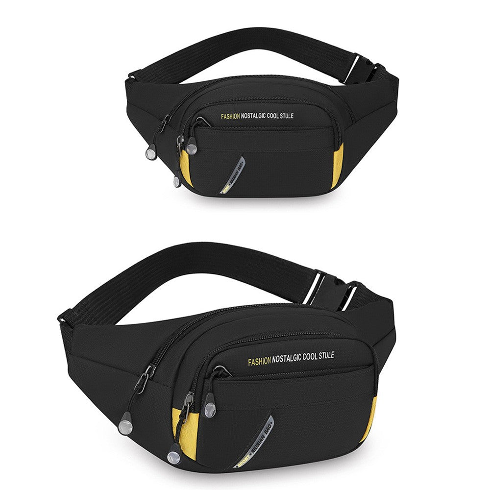 Multi-functional outdoor sports waist bag, men's large-capacity multi-layer crossbody single-shoulder bag A-DH