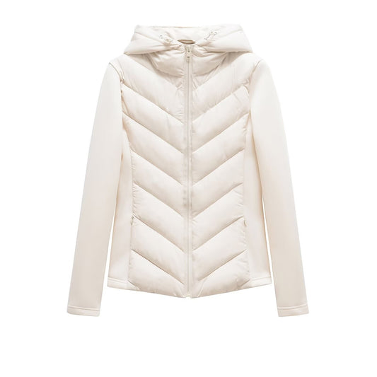 BSK&TRAF autumn and winter new women's hooded air cotton long-sleeved slim stitching light quilted down cotton jacket for women