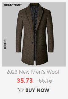 Winter Men's Jacket Oversized Wool Overcoat Solid Warm Pea Coats Thicken Casual Woolen Coat Men Clothing Parka A3F1303