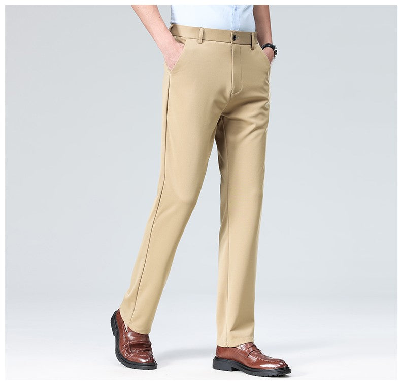 29-42 Men's Summer Thin Fashion Business Casual Suit Pants Long Pants Men's Elastic Straight Sleeve Formal Pants Plus Size