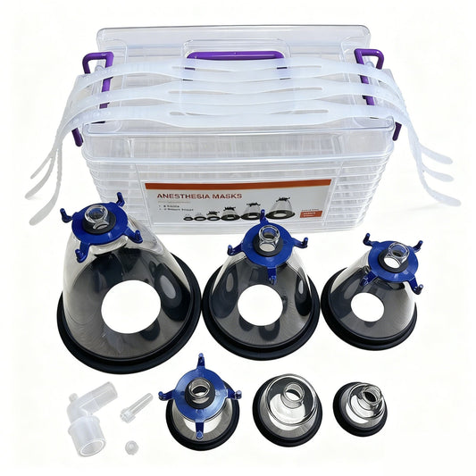 Máscaras de Anestesia para Pets para Cães e Gatos Ressuscitador Manual Transparente Máscaras de Oxigênio para Anestesia Veterinária Suprimentos para Sala de Cuidados de Pets