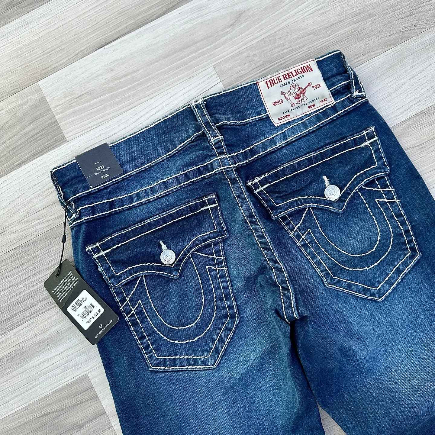 Buddha Jeans Vintage Y2K Men's Jeans Women's Pocket Embroidered Jeans Patch Leather Vintage Blue Jeans Loose Fit Jeans pants