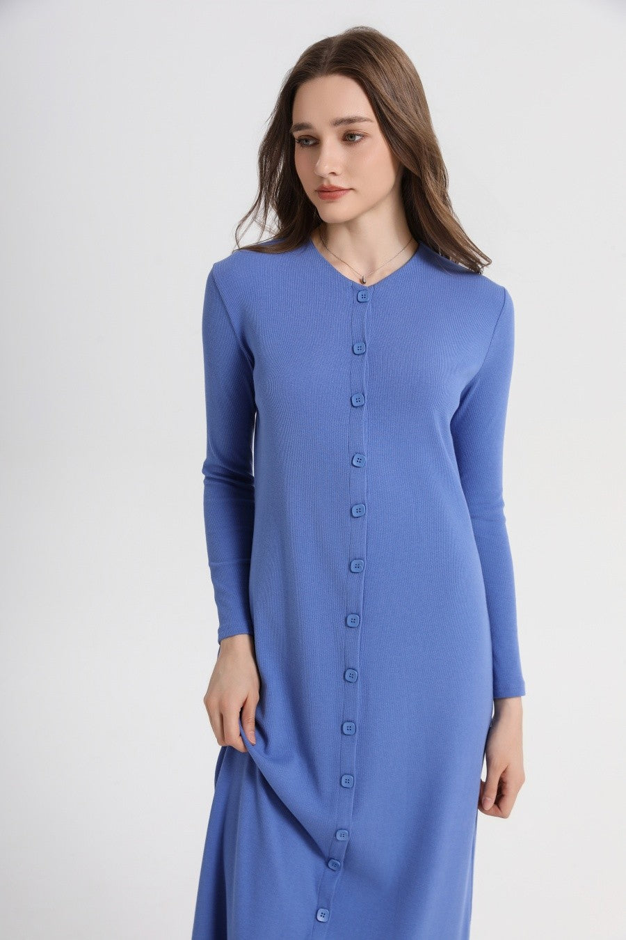 AS 2025 summer woman dress comfortable ribbing maxi button dress lady clothes