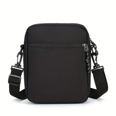 Calvin Men's Oxford Crossbody Bag, Stylish Black Travel Shoulder Bag with Adjustable Strap, Multi-Pocket Design