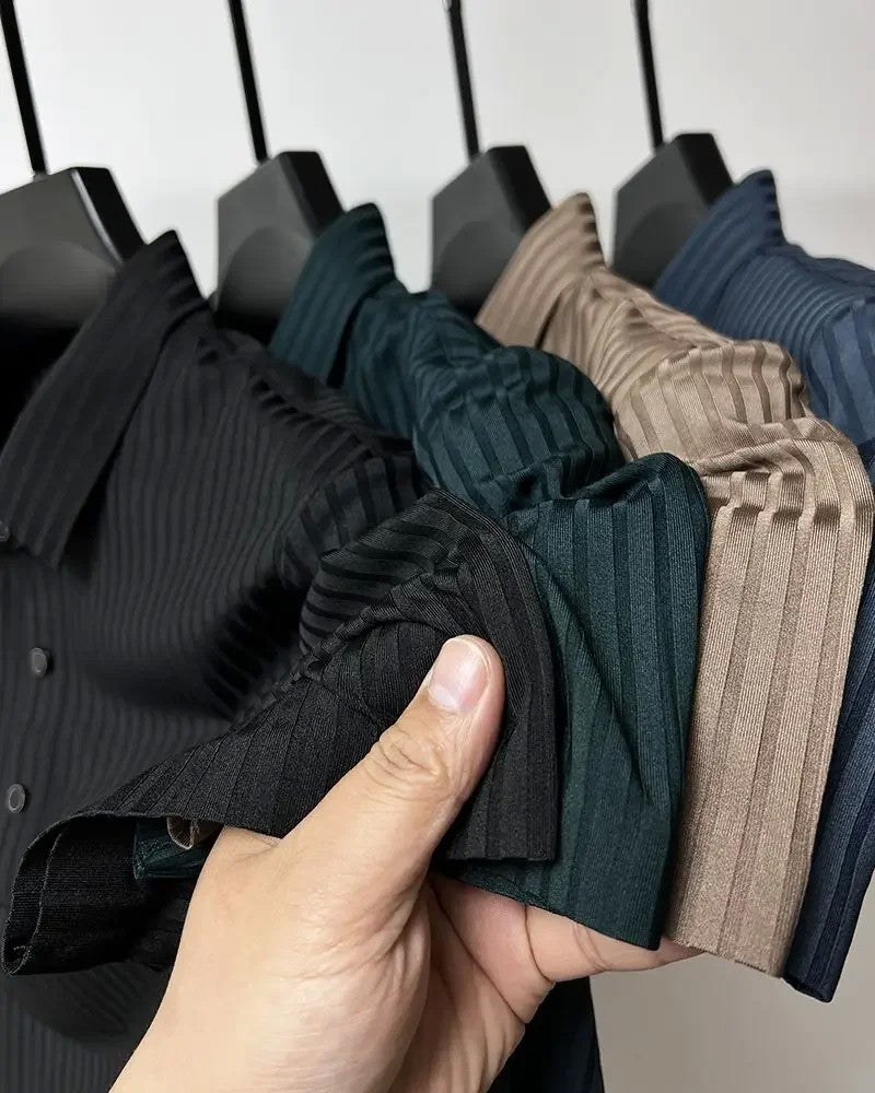 Men's Ice Silk Polo Shirt, Lapel, Hollow, Short-Sleeved, Breathable, Business Fashion T-Shirt, Men's Brand Clothing, Summer, New