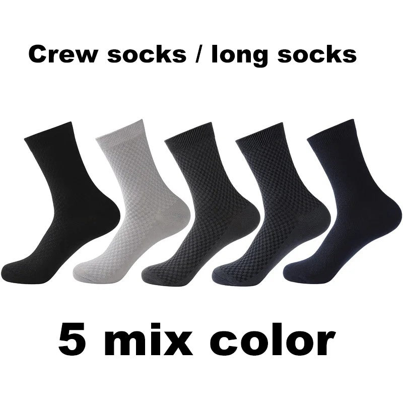 5/10 Pairs Men Socks Bamboo Fiber Short Ankle Socks Spring Summer Autumn Winter Business Breathable Male Long Sock Meias Man Sox