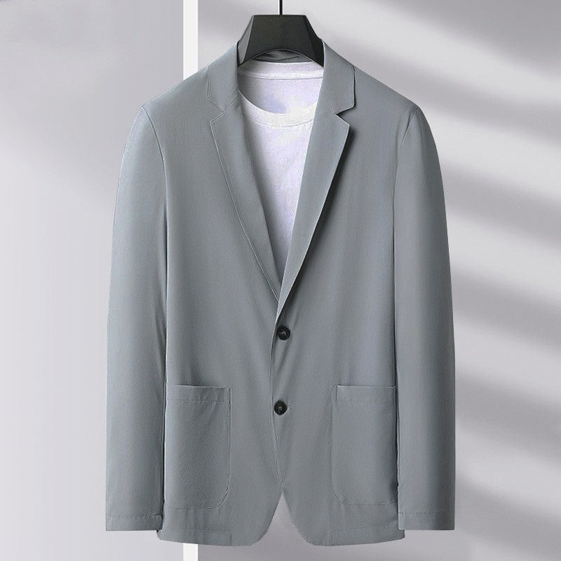 New Summer Man Thin Breathable Blazers Jackets Solid Business Casual Suits Coats Male Slim Elastic Blazers Jackets Clothing 4XL