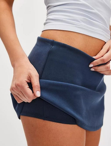 Women's Mini Skorts Casual Stylish Simple Solid Low Rise Short Skirt for All Seasons